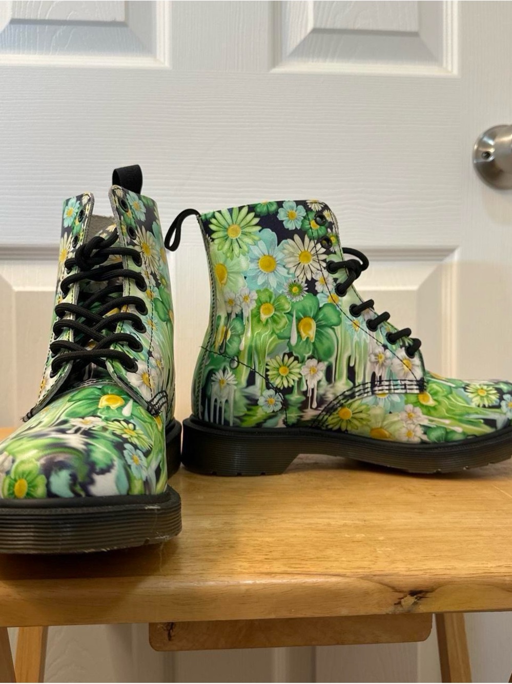 Dr. Martens Green Slime & Floral Boots